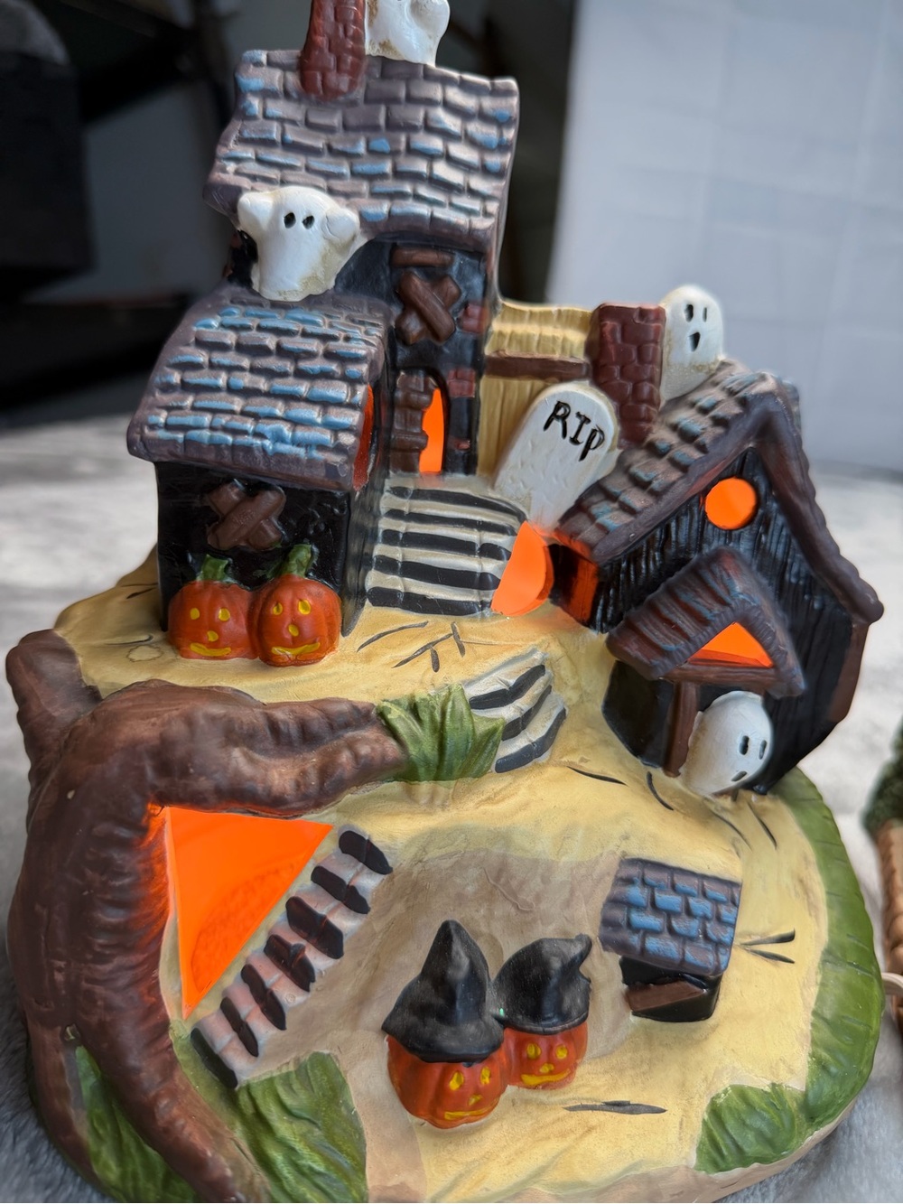 LED Halloween Haunted Village Decoration - Orange